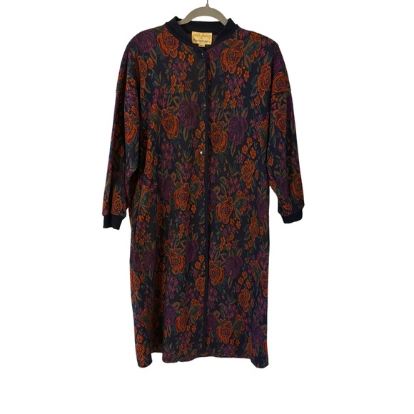 Vintage Kathleen Usherwood for Periphery Floral Knit Button Front Sweater Coat - Picture 2 of 16